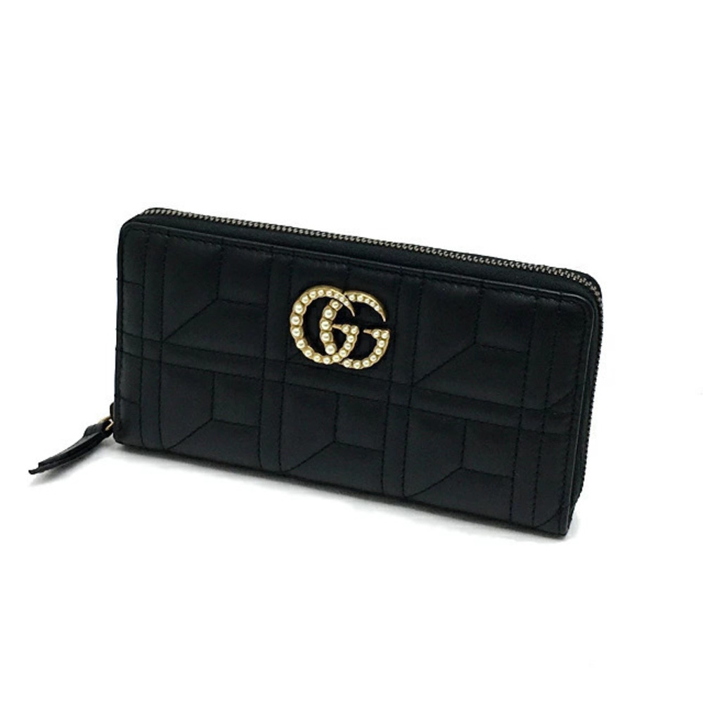 Gucci Round Zip Long WalletDouble GG Black